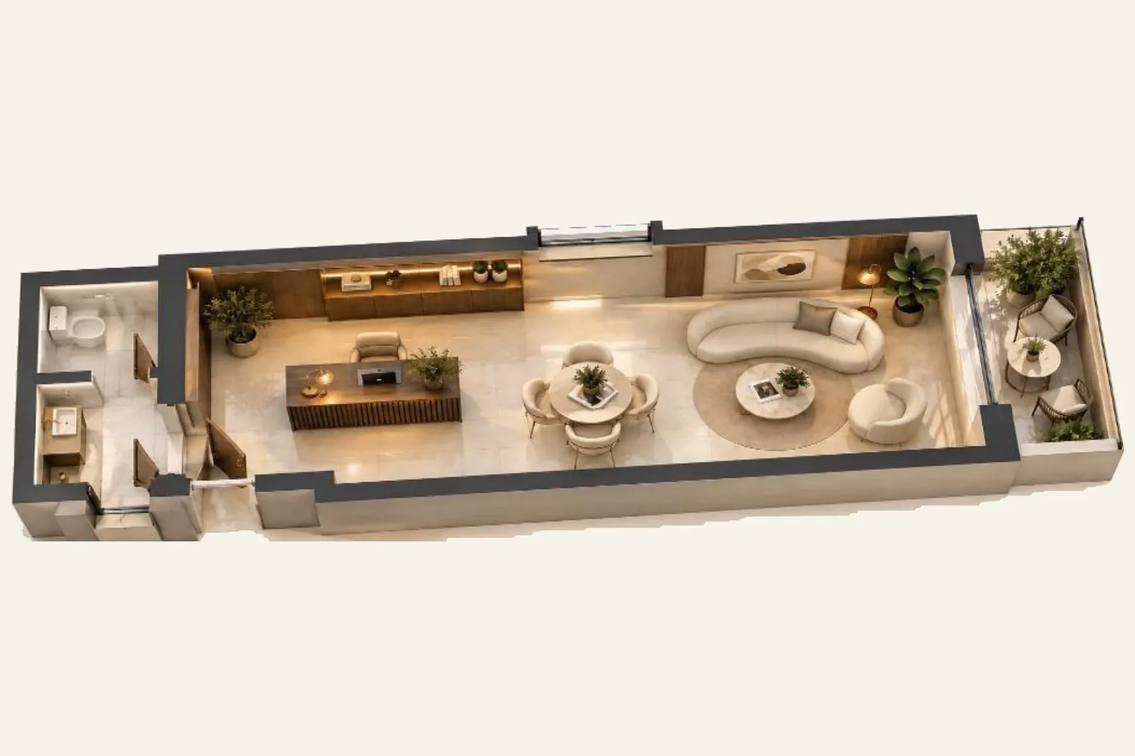 Commercial Space 34.12 m², Ground Floor, Montenegrina Residence, Budva (SU1-OS-05)