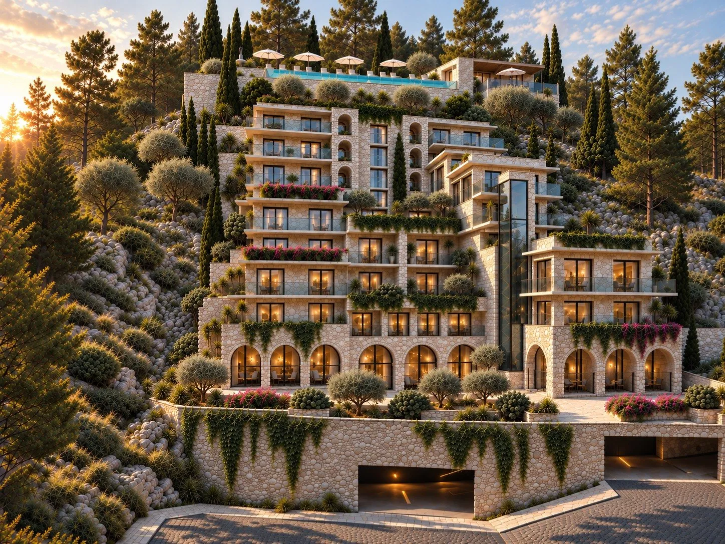 1-Bedroom Apartment 39.42 m², 2nd Floor, Side Sea View, Montenegrina Residence, Budva (SU3-OS-07)