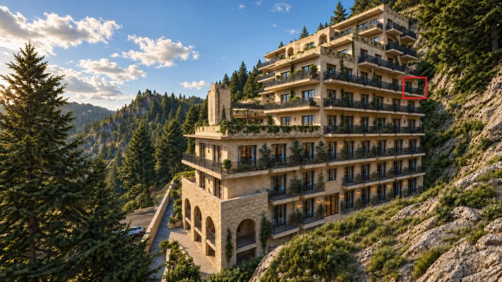 1-Bedroom Apartment 38.58 m², 5th Floor, Side Sea View, Montenegrina Residence, Budva (SU6-OS-05)